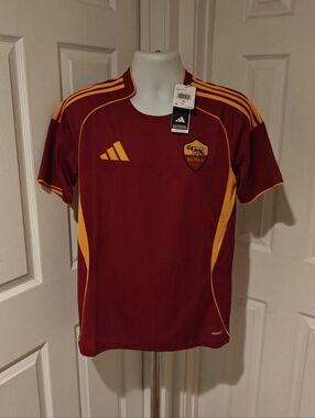 adidas AS Roma 25/26 Home Jersey NWT Men’s M Legacy Burgundy Soccer Shirt JP4184